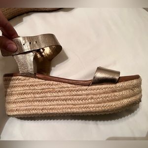 Steven by Steve Madden gold wedge espadrille